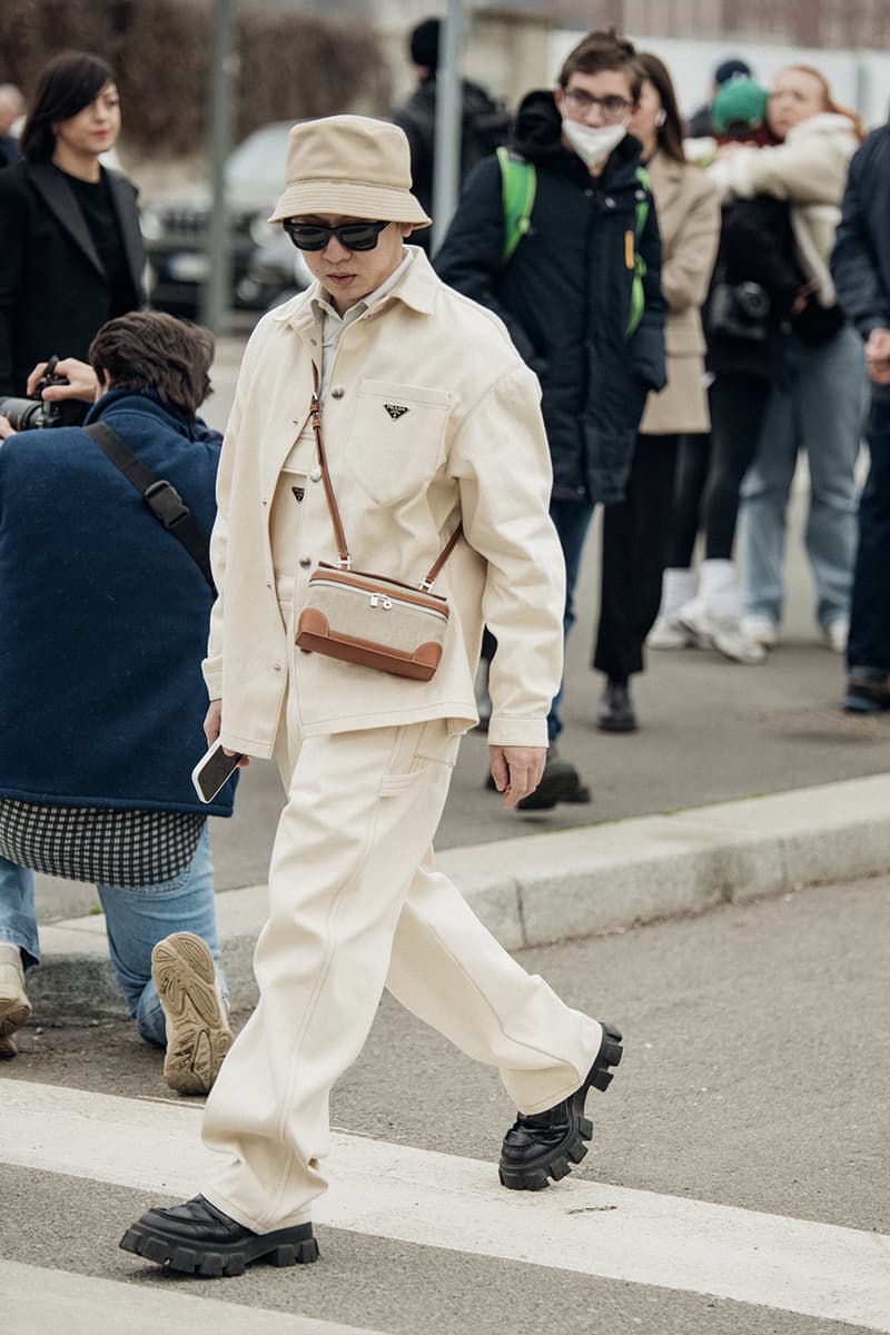 ストリートスタイル：ミラノ・ファッションウィーク 2023年秋冬 Milan Fashion Week FW23 Street Style fall/winter 2023 prada diesel versace raf simons bally mfw jordan off-white bottega veneta