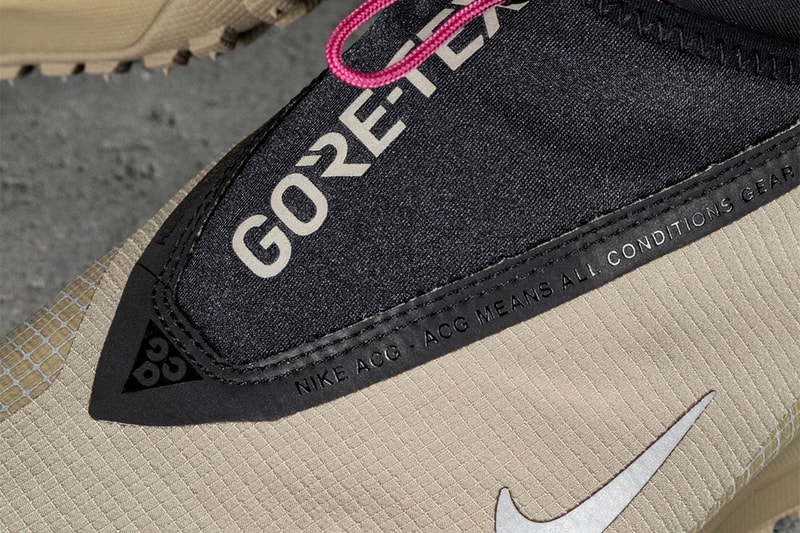ナイキ エーシージーからマウンテン フライ ゴアテックス “カーキ” が待望の復刻 Nike Mountain Fly GORE-TEX Hiking Shoe Khaki Sneakers Footwear Swoosh GORE-TEX Outerwear Rubber Outsole 