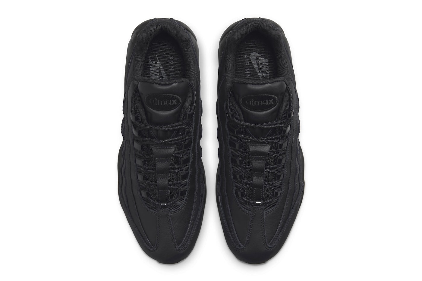 Nike Air Max 95 Arrives in a Stealthy "Triple Black" Rendition FN7273-001 Release info all black metallic silver anthracite shoes sneakers