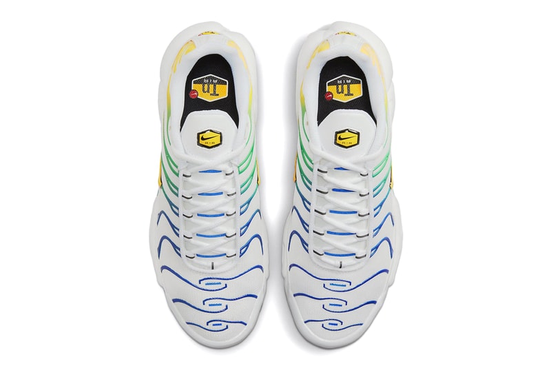 ナイキからフットボール・ブラジル代表をオマージュした新作エアマックスプラスが登場 Nike Brazil Air Max TN Plus Sneakers Footwear Football Neymar Ronaldinho World Cup 2006 Swoosh White Blue Green Yellow