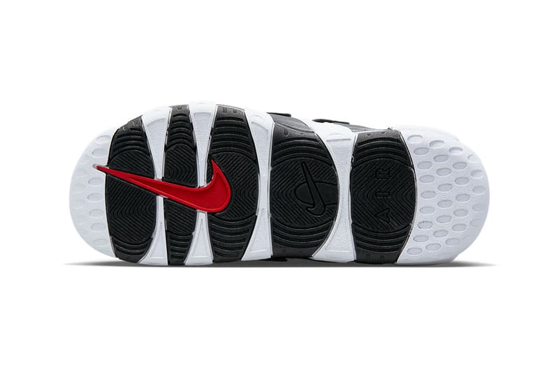 ナイキ エアモアアップテンポ スライドの新色が登場 nike air more uptempo slide FB7815 100 white black red release date info store list buying guide photos price 