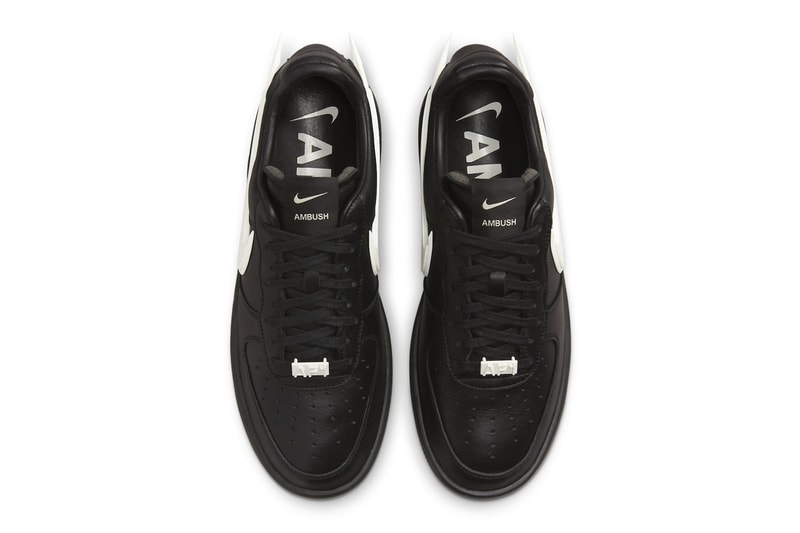 アンブッシュ®︎xナイキによるコラボエアフォース1から新色が発売 AMBUSH Nike Air Force 1 phantom black tailpipe swoosh release info date price
