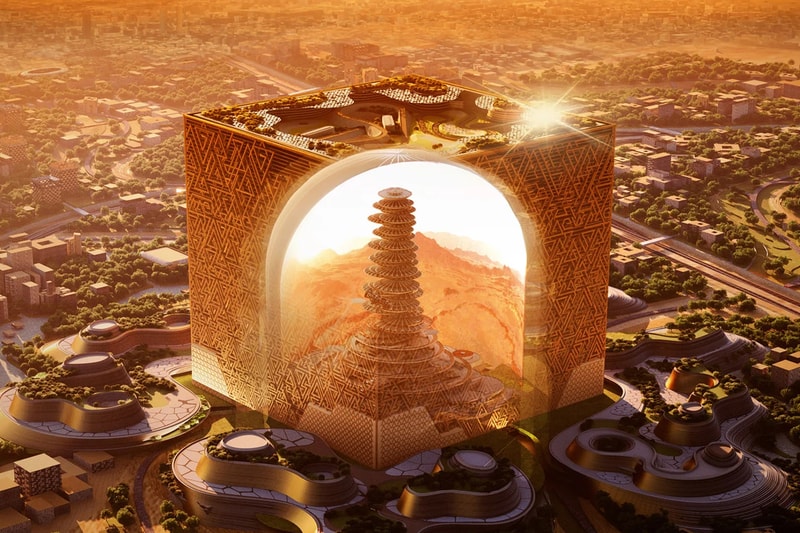 サウジアラビアが首都リヤドに世界最大級のキューブ型施設を建設すると発表 audi arabia cube supertall skyscraper riyadh mukaab 19 square kilometer triangular forms najdi tower residential hotel entertainment news info