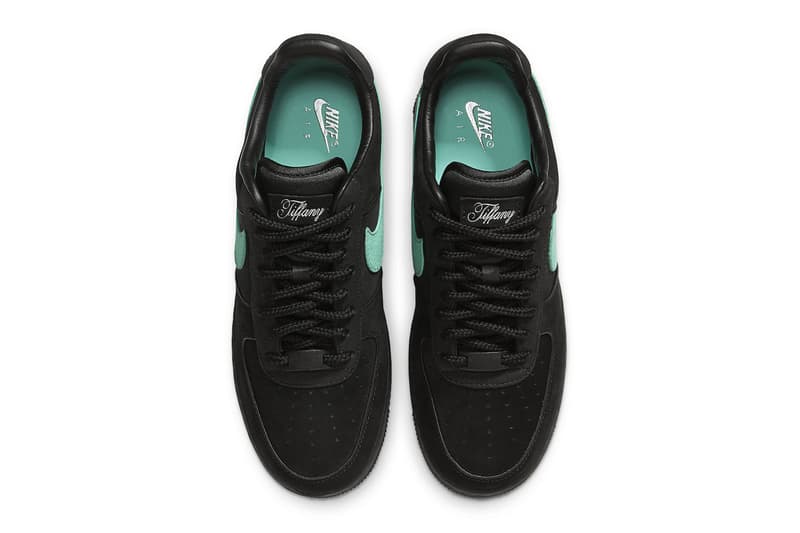 ティファニー x ナイキエアフォース 1 “1837” の国内発売情報が解禁 Tiffany and Co Nike Air Force 1 Low  black leather suede teal laces sterling silver 400 usd dz1382 001 release info date price  