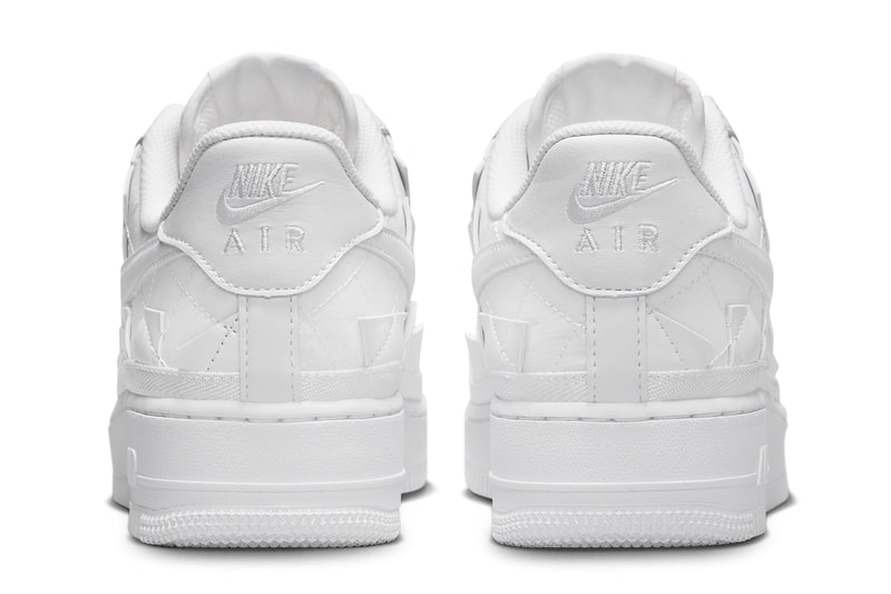 ビリー・アイリッシュ x ナイキエアフォース 1 ロー “トリプルホワイト” の公式ビジュアルをチェック Nike Air Force 1 Low Billie Eilish triple White patchwork quilted sustainable dz3674 100 release info date price