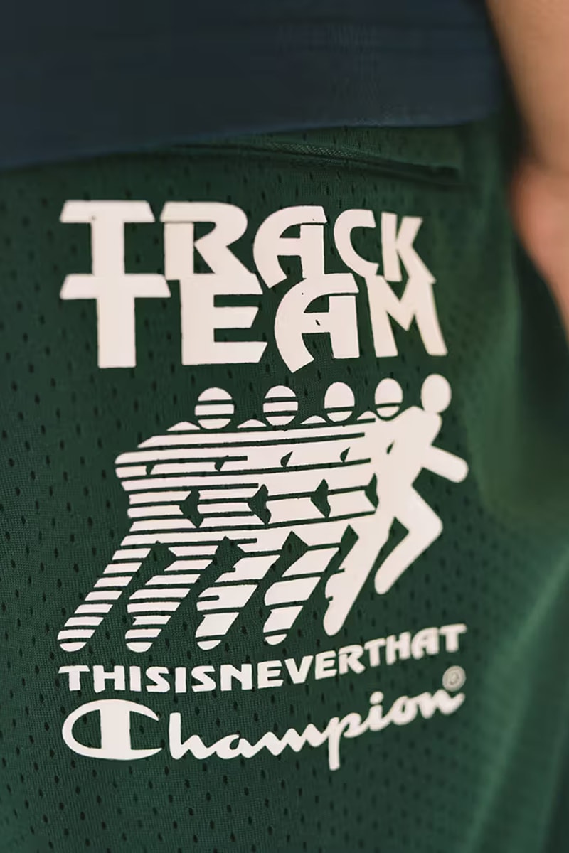 ディスイズネバーザットxチャンピオンによるコラボコレクション第2弾が発売 Champion Unveils Second Collaboration With thisisneverthat ss23 spring summer 2023 athletic athleisure mesh shorts sweatpants vintage collegiate varsity