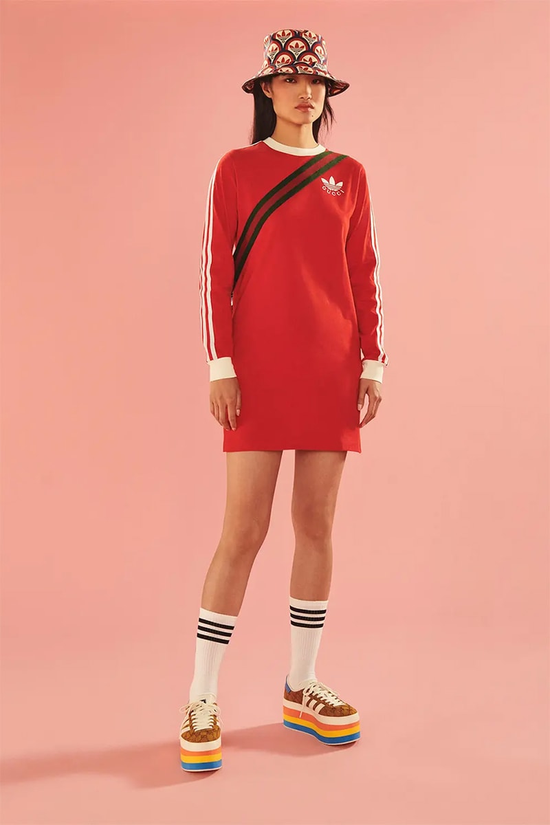 アディダス x グッチから2023年春夏コレクションが登場 adidas gucci zx8000 gazelle apparel ss23 tracksuits bucket hats shorts jackets tees monogram release date info store list buying guide photos price 