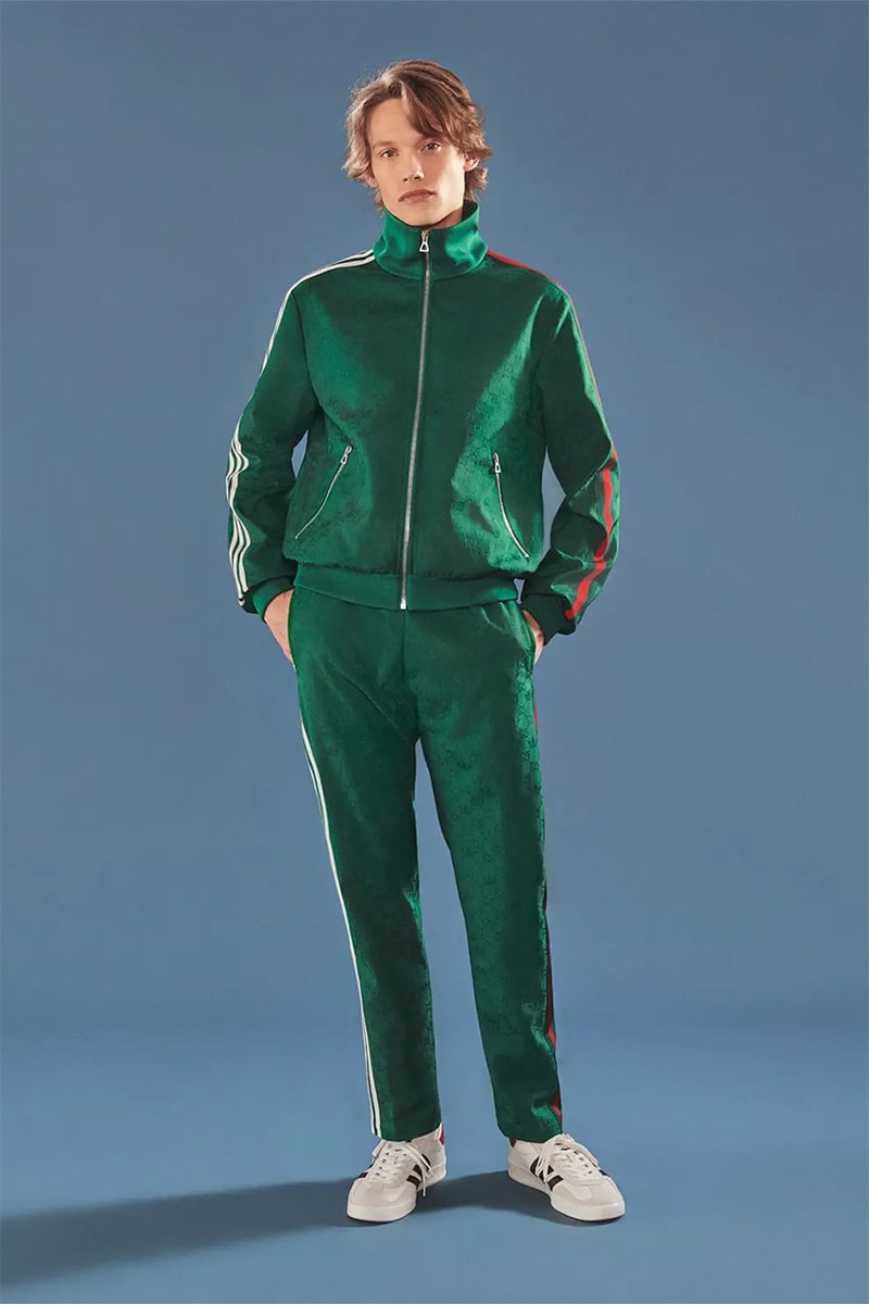 アディダス x グッチから2023年春夏コレクションが登場 adidas gucci zx8000 gazelle apparel ss23 tracksuits bucket hats shorts jackets tees monogram release date info store list buying guide photos price 