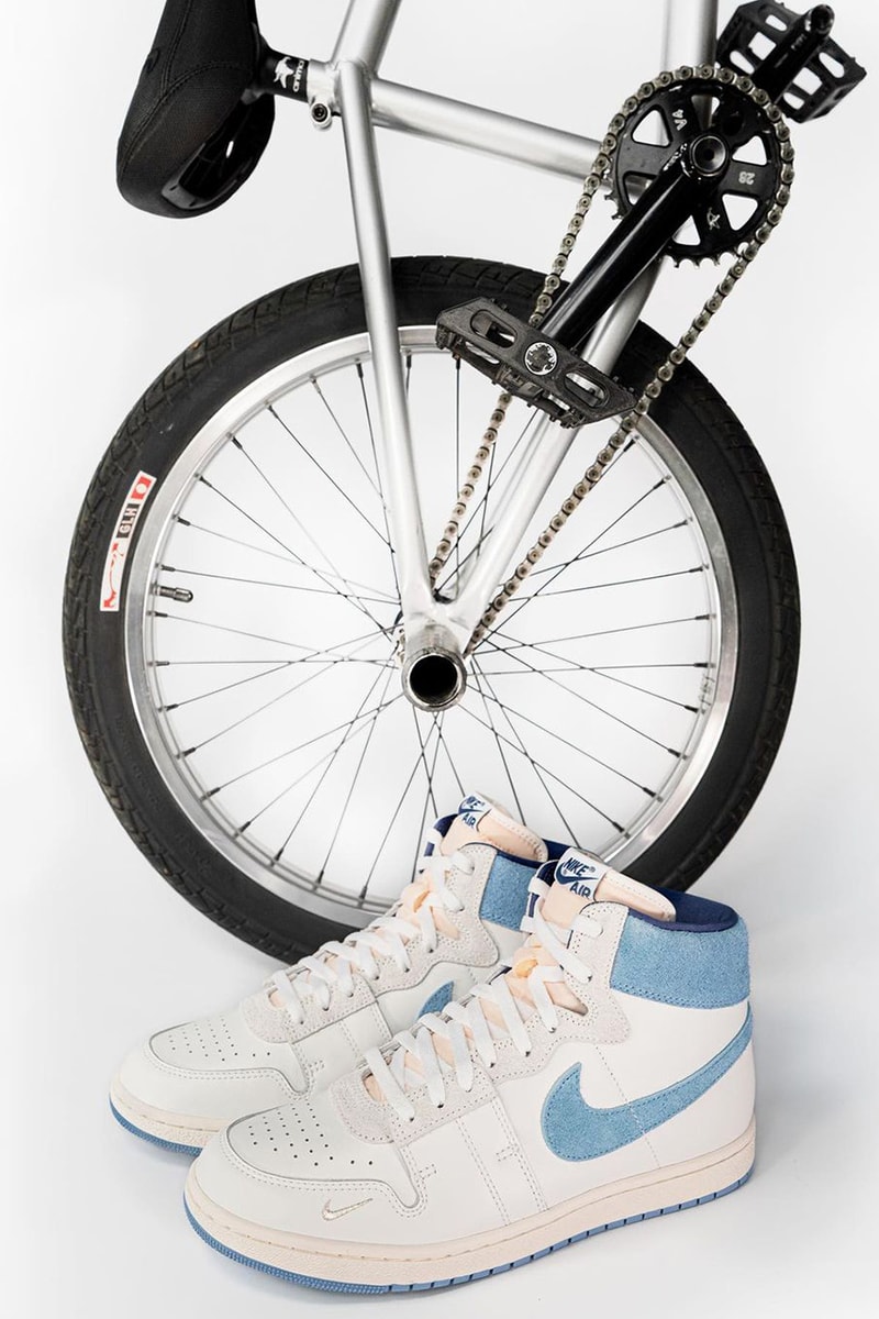 ナイジェルシルベスターとナイキによる新作エアシップ “バイクエア”の最新ビジュアルがお披露目 nigel sylvester nike air ship white blue release date info store list buying guide photos price 