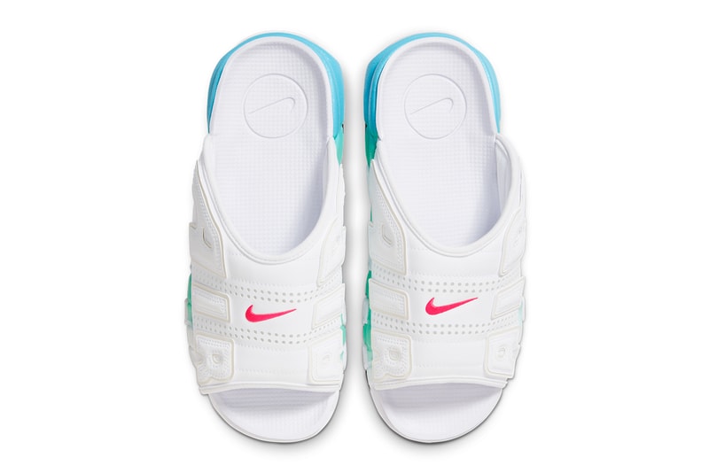 ナイキからカラフルなエア モア アップテンポ スライドの新作 アクアが登場 Nike Air More Uptempo Slide Aqua FN3437-161 Release Info date store list buying guide photos price
