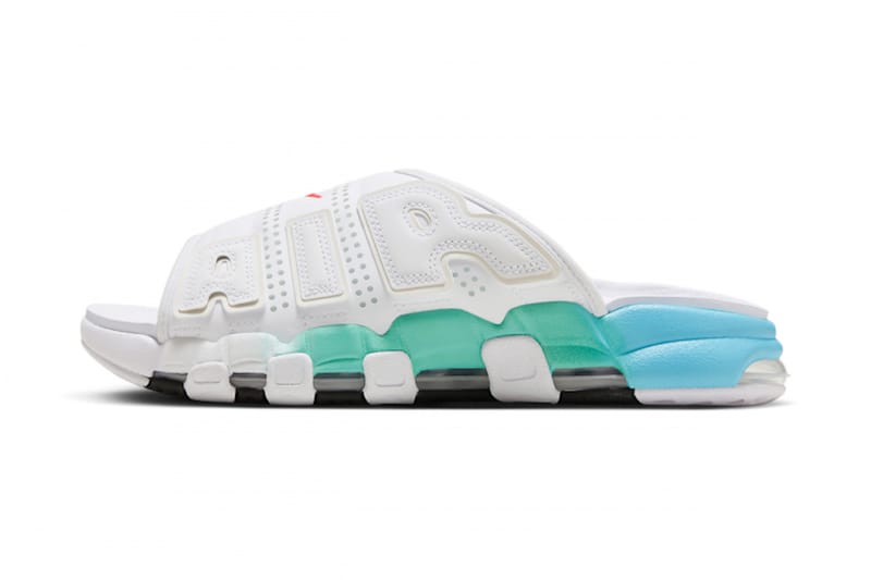 Nike からカラフルな Air More Uptempo Slide の新作 “Aqua” が登場