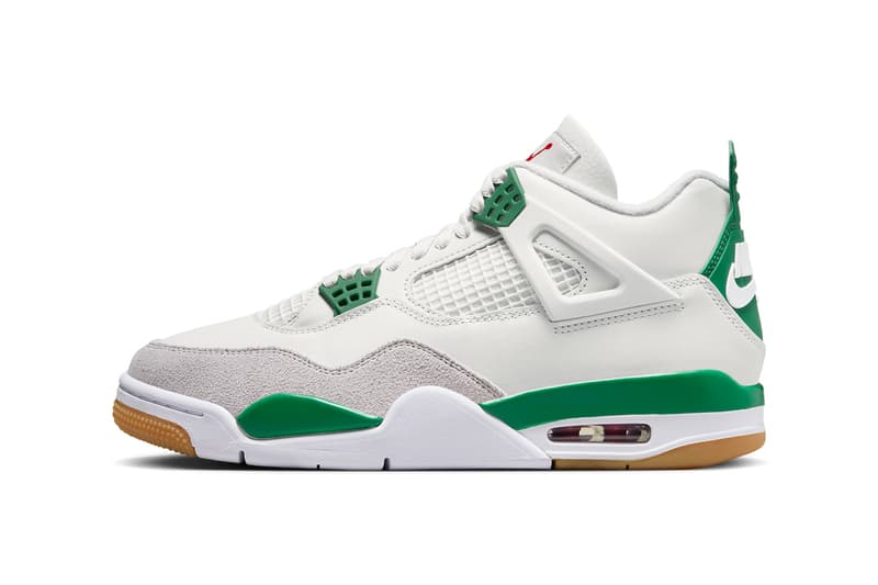 ナイキ SB x エアジョーダン 4 “パイングリーン” の公式ビジュアルをチェック nike sb air jordan 4 pine green white DR5415 103 release date info store list buying guide photos price 