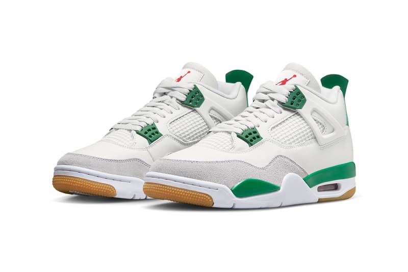 ナイキ SB x エアジョーダン 4 “パイングリーン” の公式ビジュアルをチェック nike sb air jordan 4 pine green white DR5415 103 release date info store list buying guide photos price 