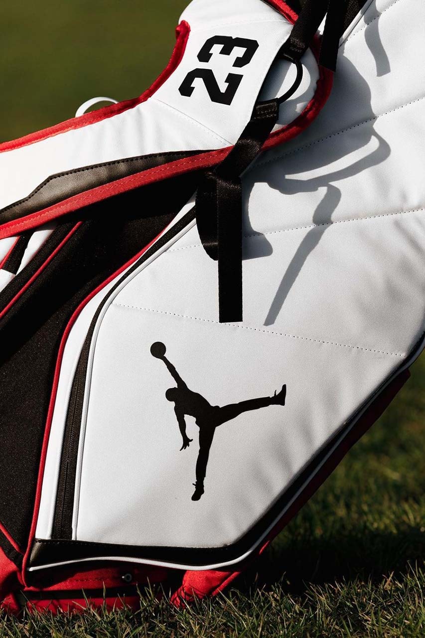 ジョーダン ブランドから新たなゴルフグッズとして“フェードアウェイ”キャディバッグが登場 air jordan fadeaway golf bag stand nike white red black jumpman varsity