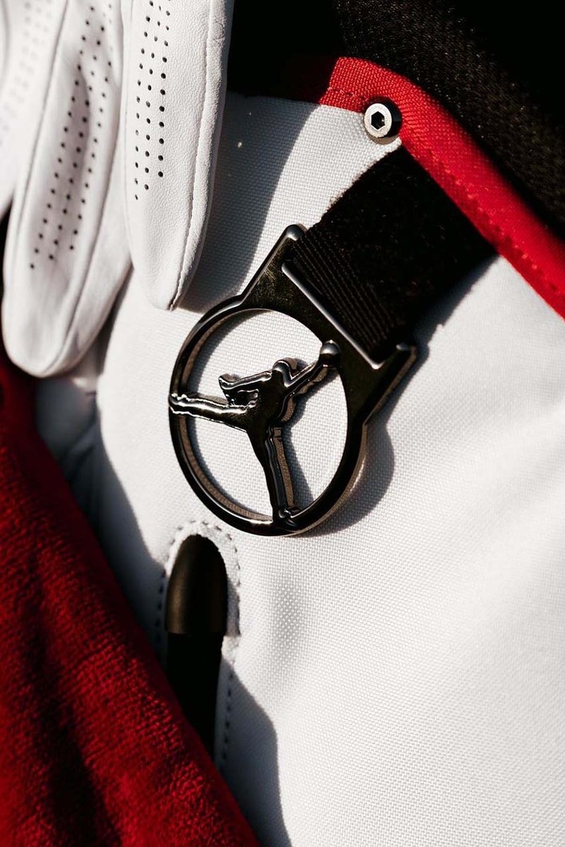 ジョーダン ブランドから新たなゴルフグッズとして“フェードアウェイ”キャディバッグが登場 air jordan fadeaway golf bag stand nike white red black jumpman varsity