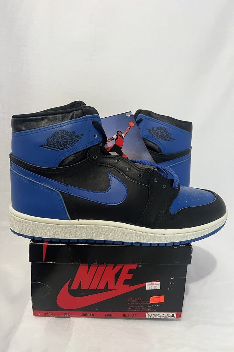 1985年製 エアジョーダン 1 OG モデルのコンプリートセットがオークションで販売中 Complete Air Jordan 1 '85 OG Collection Auction Info bred royal chicago metallic shadow black/white university blue unc white/grey ko price 150k 150,000