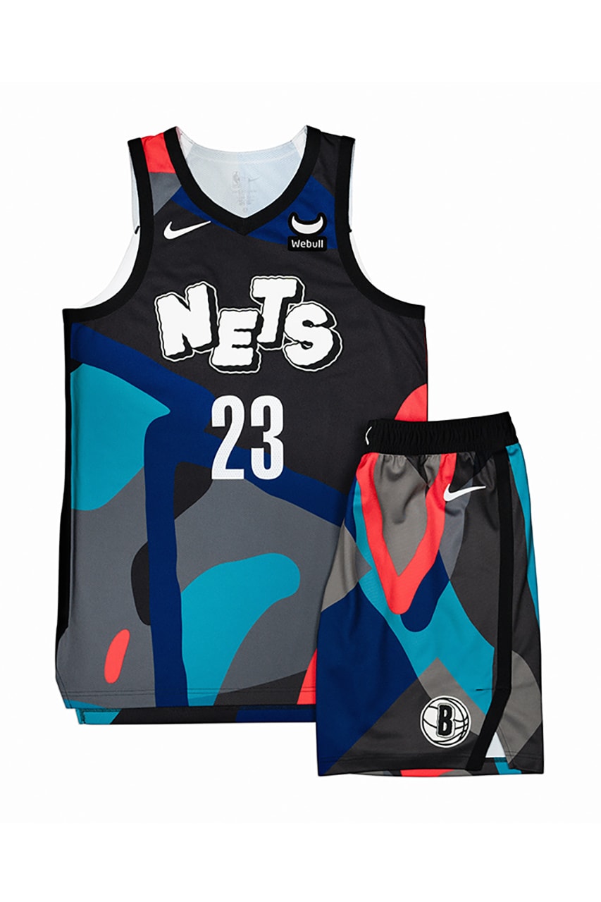 NBA ブルックリン・ネッツがカウズデザインのシティエディションを発表 kaws brooklyn nets city edition uniform info photos release date store list buying guide 2023 2024 nba jersey