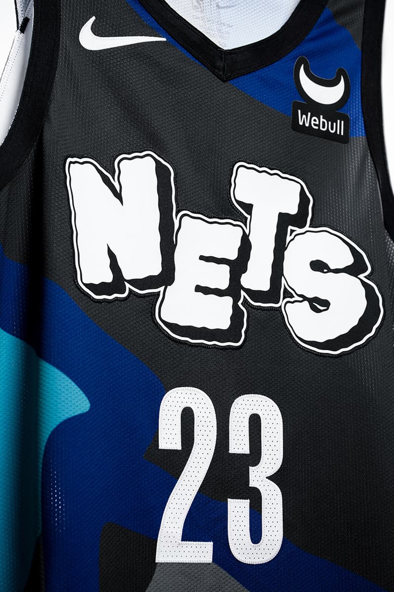 NBA ブルックリン・ネッツがカウズデザインのシティエディションを発表 kaws brooklyn nets city edition uniform info photos release date store list buying guide 2023 2024 nba jersey