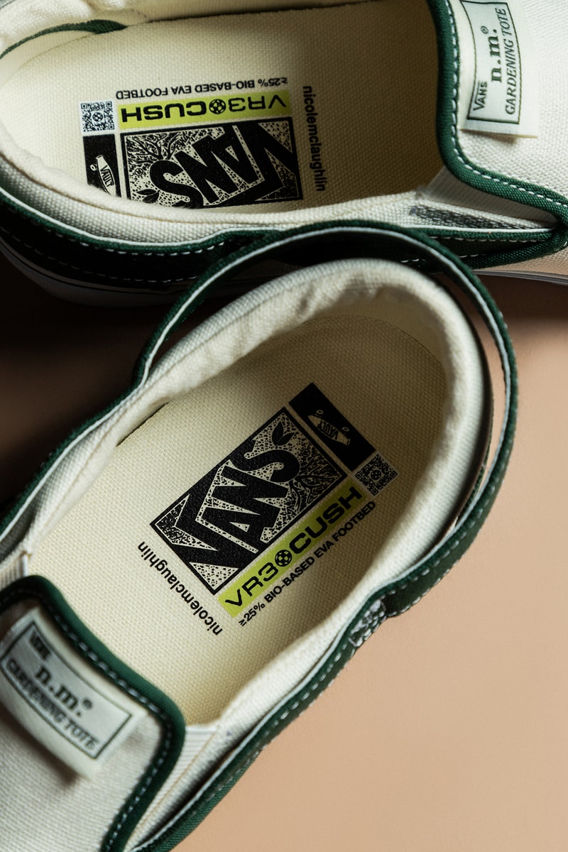 ニコール・マクラフリン x ヴォルト・バイ・ヴァンズによるコラボ スニーカーが HBX に登場 Nicole McLaughlin's Vault by Vans Collab Takes Inspiration from Gardening Totes and Workwear Bags hbx release info