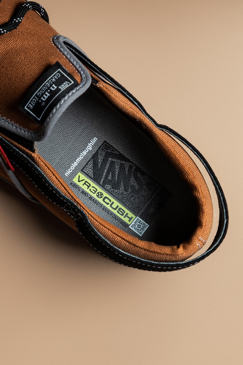 ニコール・マクラフリン x ヴォルト・バイ・ヴァンズによるコラボ スニーカーが HBX に登場 Nicole McLaughlin's Vault by Vans Collab Takes Inspiration from Gardening Totes and Workwear Bags hbx release info