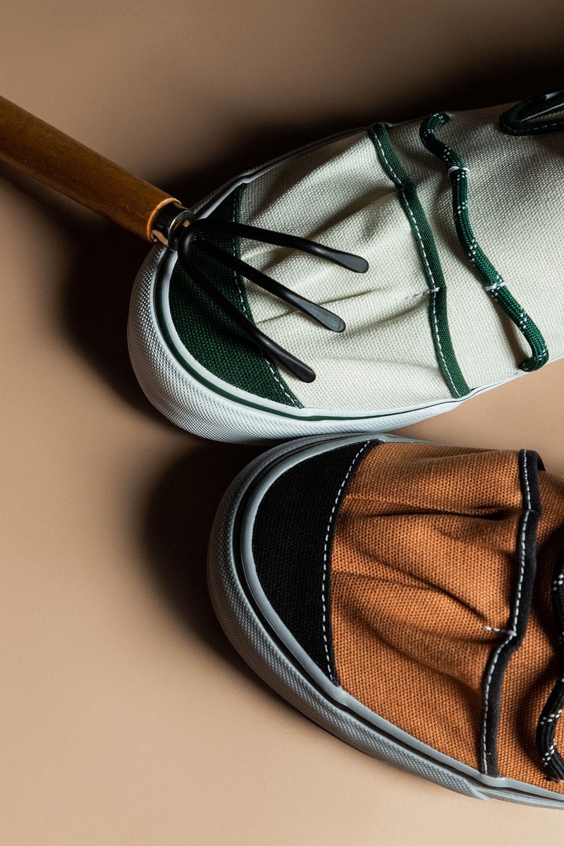 ニコール・マクラフリン x ヴォルト・バイ・ヴァンズによるコラボ スニーカーが HBX に登場 Nicole McLaughlin's Vault by Vans Collab Takes Inspiration from Gardening Totes and Workwear Bags hbx release info