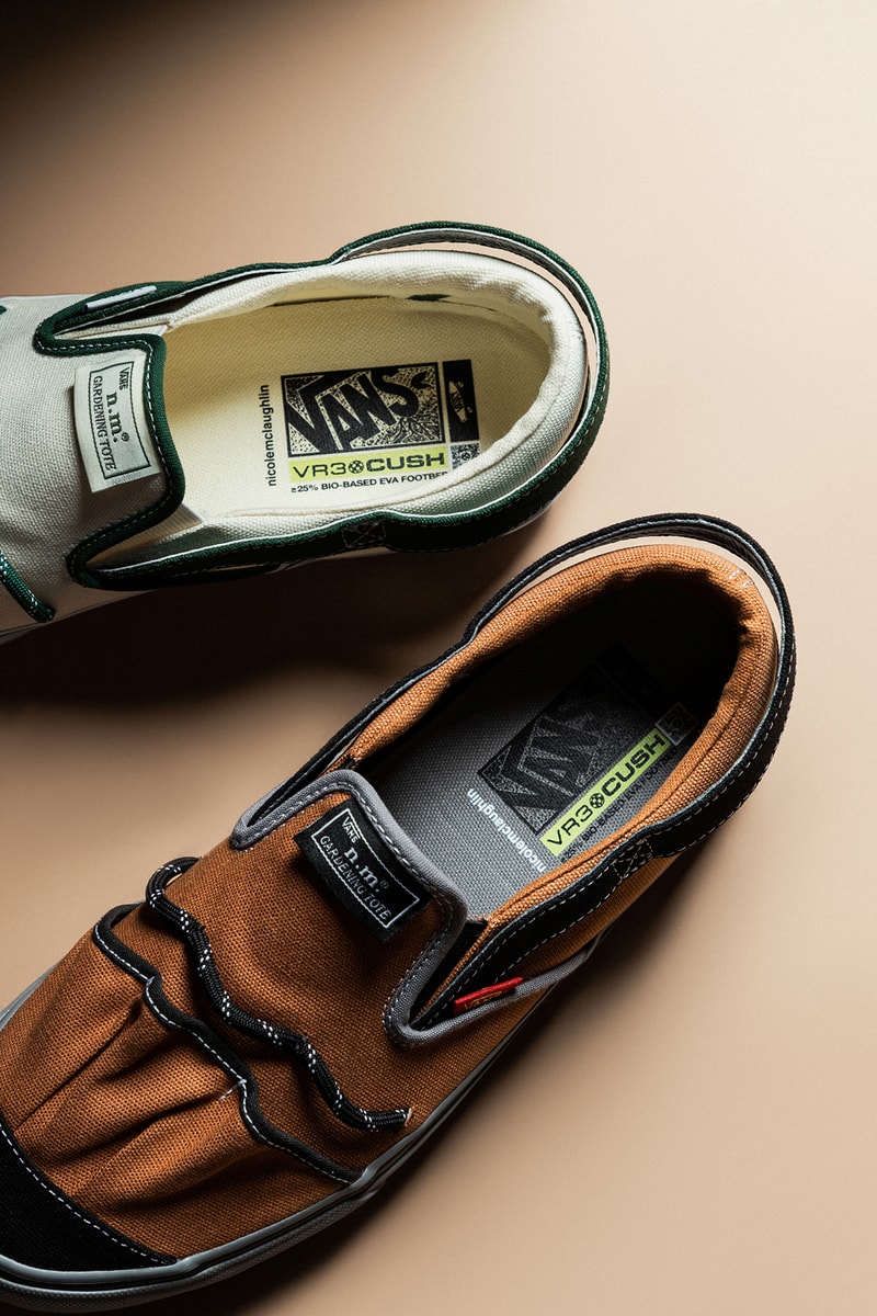 ニコール・マクラフリン x ヴォルト・バイ・ヴァンズによるコラボ スニーカーが HBX に登場 Nicole McLaughlin's Vault by Vans Collab Takes Inspiration from Gardening Totes and Workwear Bags hbx release info