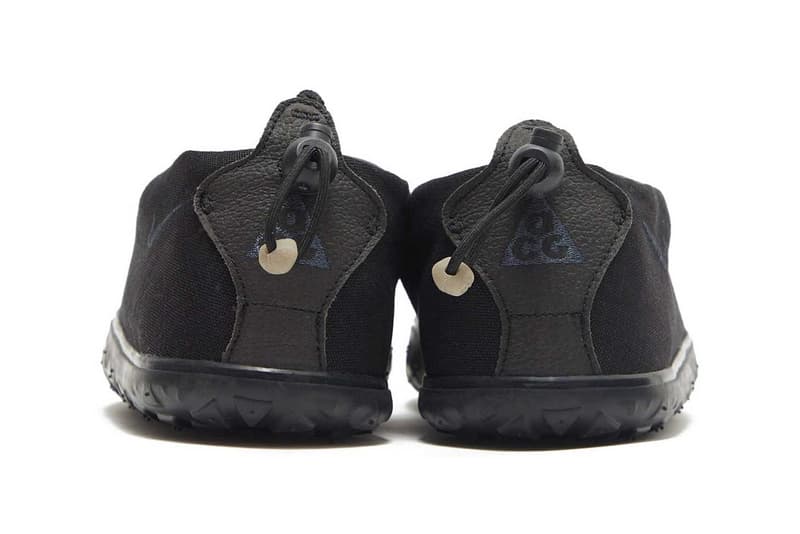 ナイキ ACGからエアモックのミニマルな新色 ブラック/アンスラサイトが登場 Nike ACG Air Moc black anthracite midnight pitch dark flat canvas cinch release info date price