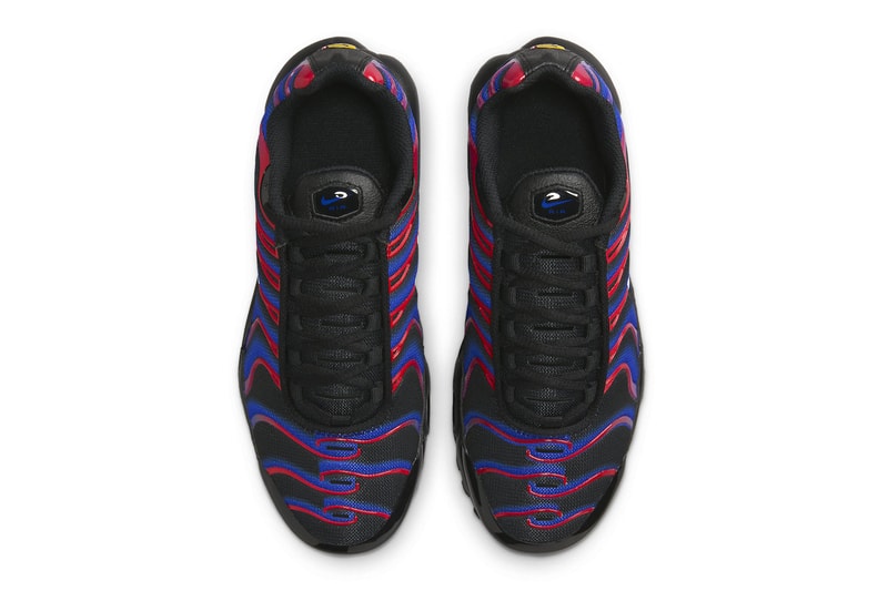 ナイキエアマックスプラスからスパイダーマンのスーツを連想させる新色が登場 Nike Air Max Plus black red blue spidey FQ2406 001 peter miles release info date price