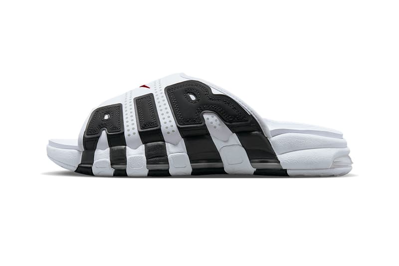 ナイキ エア モア アップテンポ スライドの国内発売情報が解禁 Nike Air More Uptempo Slide “Black” & “White and Black” release info