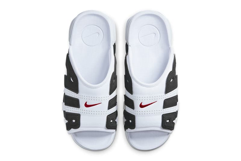 ナイキ エア モア アップテンポ スライドの国内発売情報が解禁 Nike Air More Uptempo Slide “Black” & “White and Black” release info