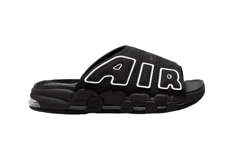 ナイキ エア モア アップテンポ スライドの国内発売情報が解禁 Nike Air More Uptempo Slide “Black” & “White and Black” release info
