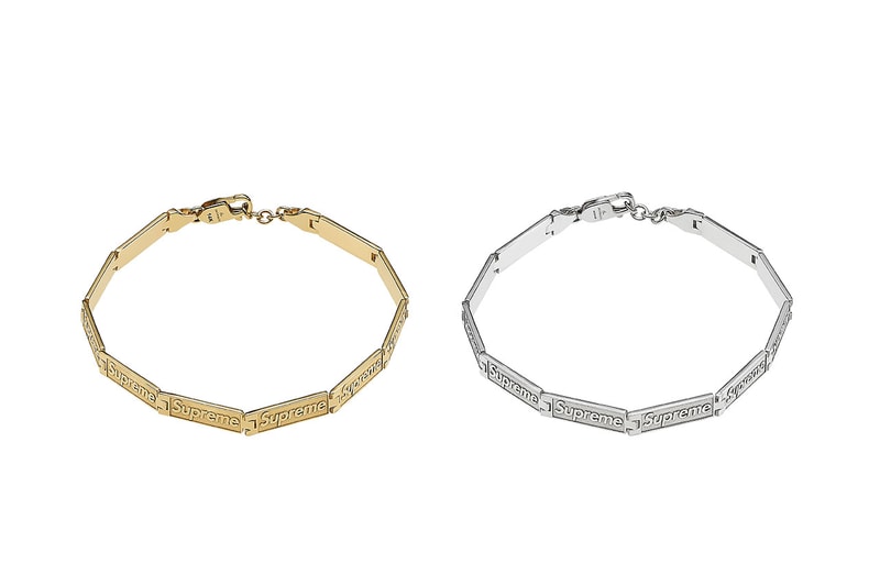シュプリーム x ジェイコブアンドカンパニーのコラボアイテムが発売間近か Supreme Jacob & Co. Engraved Link Bracelet SS23 Release Info Date Buy Price 14K Gold Sterling Silver