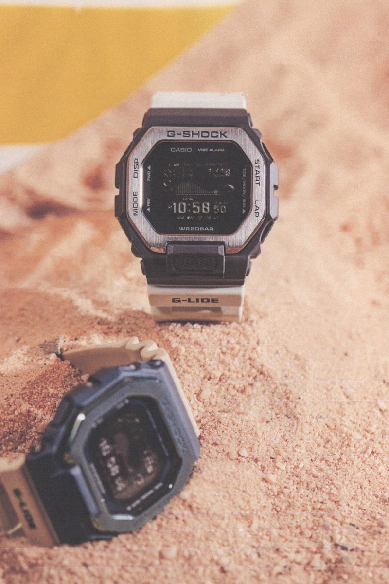 Gショックの本格スポーツライン Gライドから新作 “トラベリング サーフ” コレクションがリリース G-SHOCK GBX-100 Series Lookbook GBX-100TT-2 GBX-100TT-8 Memory in Pixel (MIP) LCD Bluetooth G-SHOCK Move app Smartphone