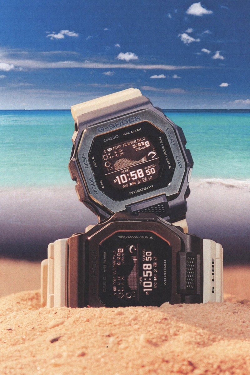 Gショックの本格スポーツライン Gライドから新作 “トラベリング サーフ” コレクションがリリース G-SHOCK GBX-100 Series Lookbook GBX-100TT-2 GBX-100TT-8 Memory in Pixel (MIP) LCD Bluetooth G-SHOCK Move app Smartphone