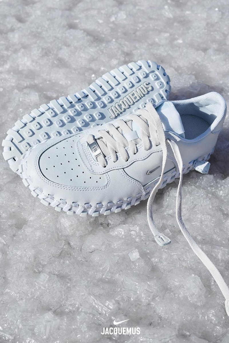 ジャックムス x ナイキの最新作 J フォース 1 からトリプルホワイトとトリプルブラックが発売 jacquemus nike j air force 1 low white woven release info date price air force 1 acg terra june 13