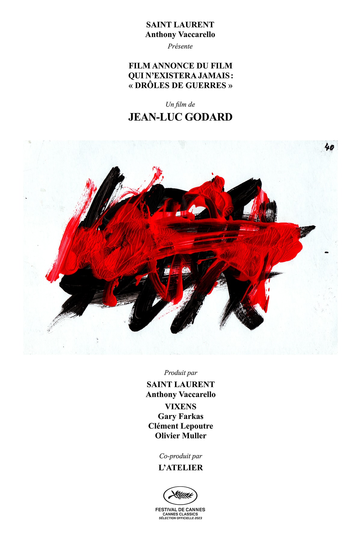 ジャン＝リュック・ゴダールの遺作がカンヌ国際映画祭でワールドプレミア上映 Jean-Luc Godard's last film will have its world premiere at the Cannes Film Festival 2023