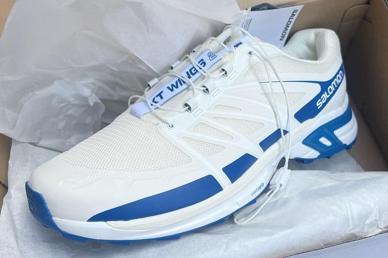 ジョウンドがサロモンとの初コラボレーションを予告 jjjjound salomon xt wings 2 sneaker white blue official release date info photos price store list buying guide