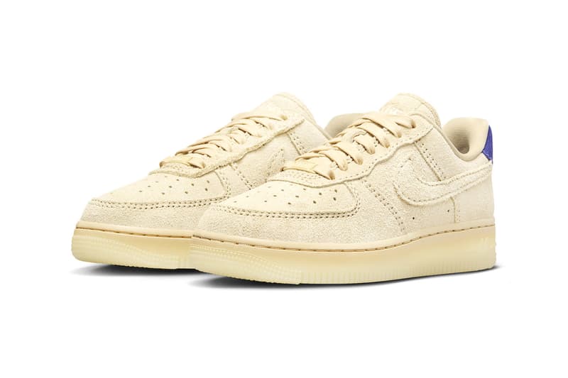 ナイキが来たる夏に向けてエアフォース1の新色モデル “グレイン”をスタンバイ Nike Air Force 1 Low Surfaces in "Grain" FN7202-224 Grain/Grain-Deep Royal Blue-Polar classic white shoes summer 2023 low tops nike swoosh