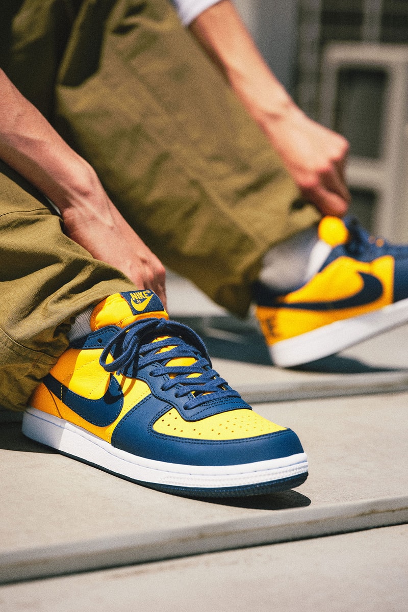 ナイキから米ミシガン大学のカレッジカラーを纏った新作 ターミネーター ロー が登場 Nike Terminator Low OG University Gold and Navy atmos release info