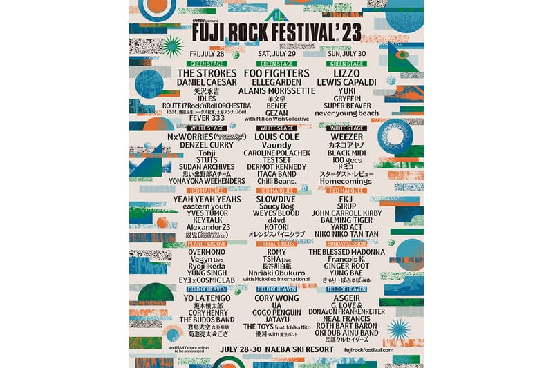FUJI ROCK FESTIVAL ’23 の第6弾ラインナップが発表