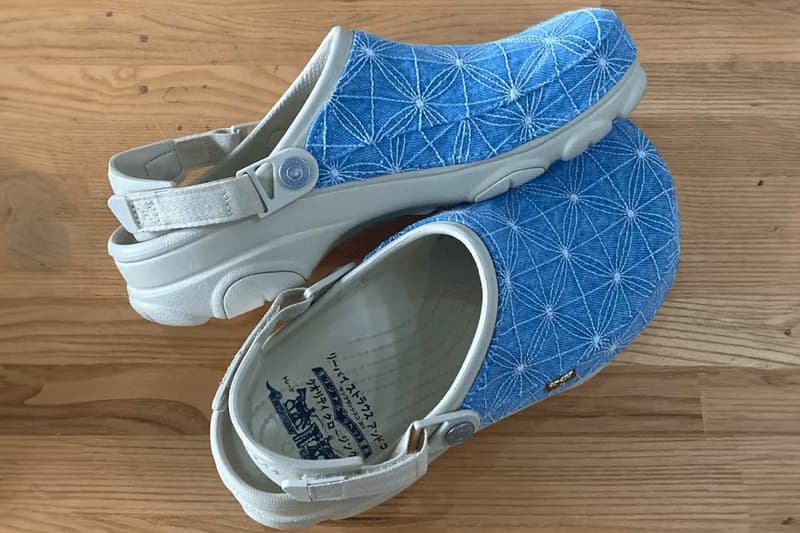 クロックスとリーバイスから刺し子デニムをあしらったコラボ オールテレイン クロッグが登場か Levis crocs collaboration clogs sashiko denim all terrain clog release info date price japan exclusive 