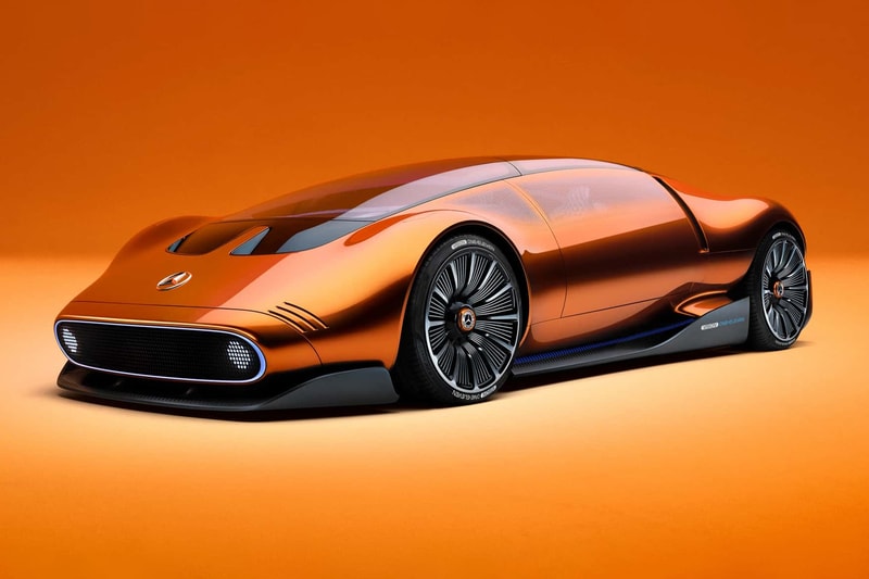 メルセデス・ベンツがC111を現代風にアレンジしたビジョン・ワンイレブンを発表 Mercedes Benz Vision One Eleven 111 Concept Gullwing Doors axial motors 1970s remake