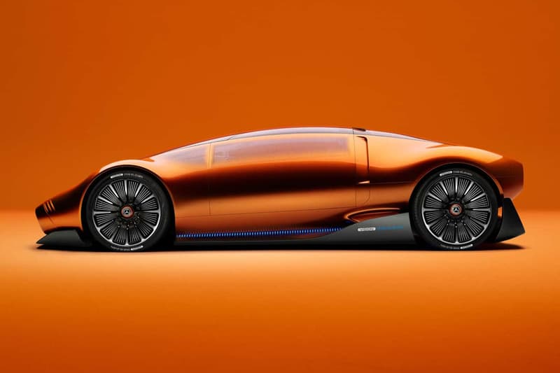 メルセデス・ベンツがC111を現代風にアレンジしたビジョン・ワンイレブンを発表 Mercedes Benz Vision One Eleven 111 Concept Gullwing Doors axial motors 1970s remake 