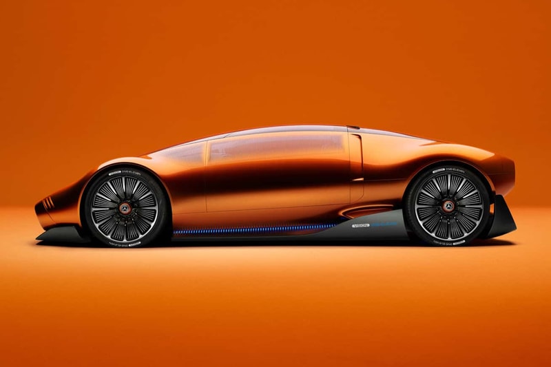 メルセデス・ベンツがC111を現代風にアレンジしたビジョン・ワンイレブンを発表 Mercedes Benz Vision One Eleven 111 Concept Gullwing Doors axial motors 1970s remake