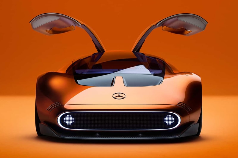 メルセデス・ベンツがC111を現代風にアレンジしたビジョン・ワンイレブンを発表 Mercedes Benz Vision One Eleven 111 Concept Gullwing Doors axial motors 1970s remake