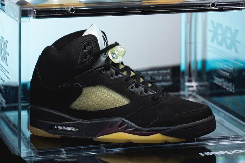 アマ マニエール x エアジョーダン 5 “ブラック” のディテールをチェック Detailed Look at the A Ma Maniére x Air Jordan 5 in "Black"