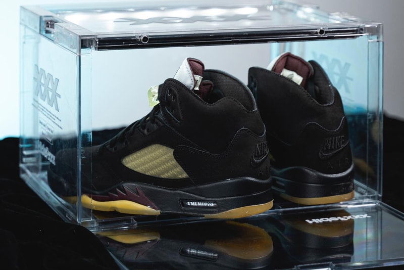 アマ マニエール x エアジョーダン 5 “ブラック” のディテールをチェック Detailed Look at the A Ma Maniére x Air Jordan 5 in "Black"