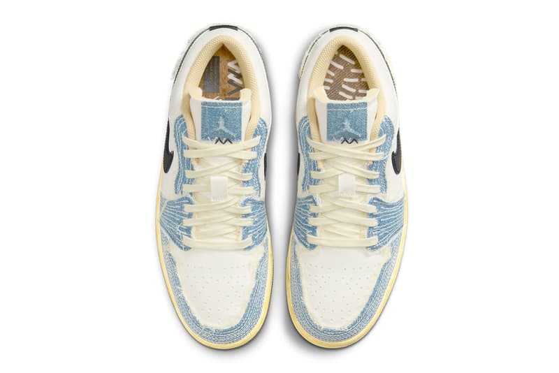 日本の伝統手芸である刺し子をフィーチャーしたエアジョーダン1“サシコ”が登場 Air Jordan 1 Low Sashiko Denim japanese craftmanship wabi sabi release info date price FN7670-493