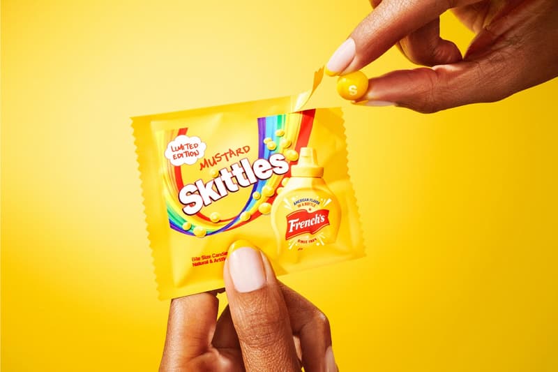 米定番ソフトキャンディ スキットルズ®︎にピリッと辛いマスタード味が誕生 French’s® Mustard Skittles Release Information details date candy sweet collaboration condiment