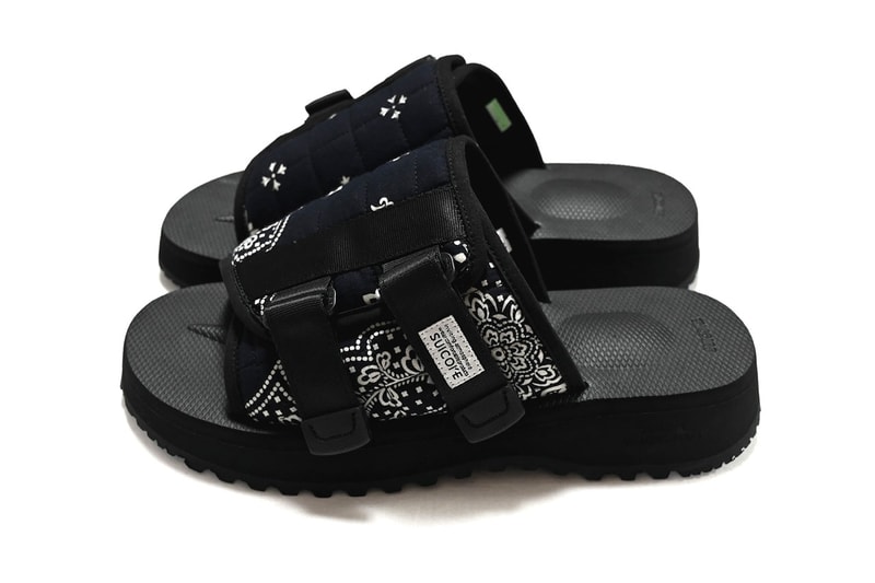 MIYAGIHIDETAKA x SUICOKE からバンダナ6柄をアソートで左右非対称に配置したサンダルが発売